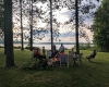 Group around Cabin 1 bonfire pit