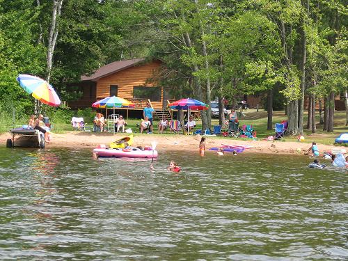 Cabin 1 view of the beach from the water